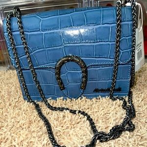 Marina Galanti blue Italian leather purse similar to Gucci Dionysus